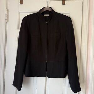 Loft Women's Black Zip-Front Blazer Jacket Size 10